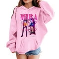 thumbnail image 6 of Girls Print Hooded Sweatshirt Autumn Winter Warm Cozy Pullover Casual Long Sleeve Outerwear Soft Comfort Fit Daily Wear For Teen Pink,120, 6 of 7