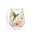 thumbnail image 2 of Bomd Garden Hummingbird Morning Bliss Glass Tea Cup, Elegant Gold Rimmed Glassware, Clear Cup for Loose Leaf, Nature Art Decorative Tumbler Gift for Women Mom Wife(Hummingbird), 2 of 6