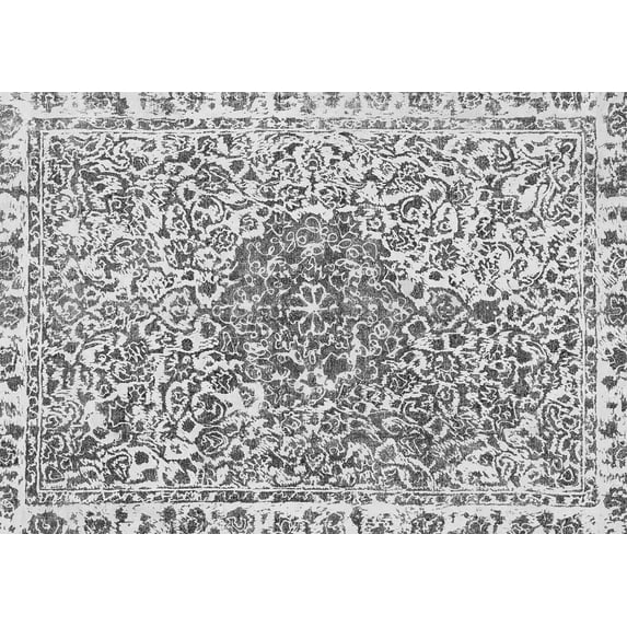 Ahgly Company Indoor Rectangle Abstract Gray Modern Area Rugs, 3' x 5'
