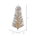 thumbnail image 3 of Vickerman 6' x 43" Vintage Aluminum Tree, Warm White Low Voltage LED 3mm Lights., 3 of 4