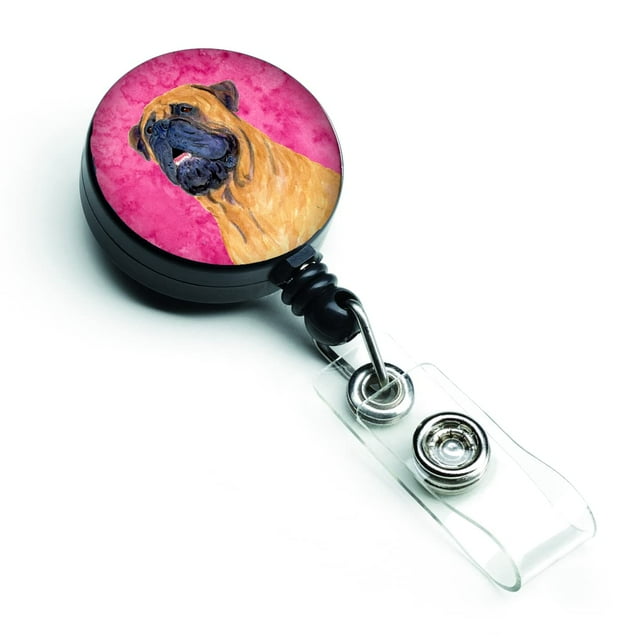 Caroline'S Treasures Bedlington Terrier Carrete Retráctil Para Insignia O Soporte Para Identificación Con Clip (Ss4796-Pk-Br)