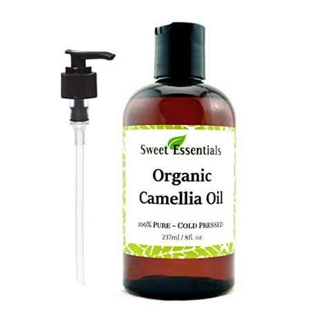 Camellia Seed Oil - Organic Camellia Seed Oil | Imported From Japan | 8oz Bottle | 100% Pure | 100% Organic | For Hair & Skin Use | By Sweet Essentials