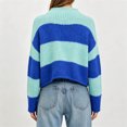 thumbnail image 6 of Fewfanhot Fall Sweaters for Women Striped Mock Neck Fall Knit Color Block Long Sleeve Warm Winter Loose Fit Sweater, 6 of 6