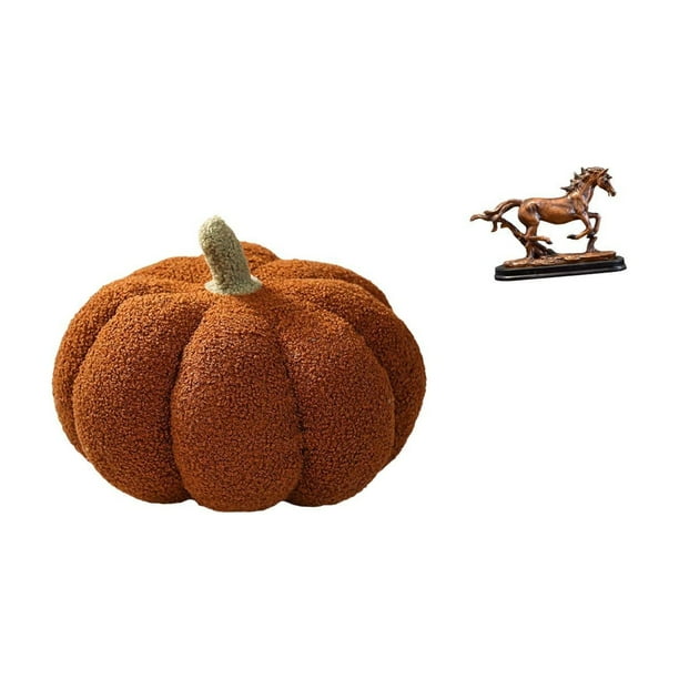 Almohadas de calabaza de Halloween,Almohadas de calabaza de Halloween Decoración del hogar Suave,Cojines de calabaza para Halloween,peluches,sofá,Figura de caballo,Escultura de caballo en