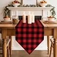 thumbnail image 3 of Table Runners 70 Inches Long, Black Red Plaid Cotton Linen Kitchen Dining Coffee Table Runner for Party Home Decor, Vintage Rustic Buffalo Checked Gingham Tabletop Dresser Scarves Runner 13x70 Inch, 3 of 9