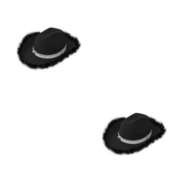 Sombrero de vaquero Minnieouse elegante de tela estilo vintage unisex color Rosa Negro Blanco