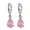 Pink, variant on Women 925 Silver Dangle Tear Drop Pear Cut Black amethyst Crystal Drop Earrings-Black