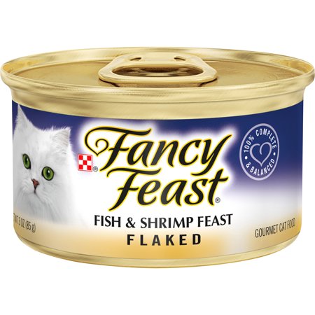 Fancy Feast Wet Cat Food, Flaked Fish & Shrimp Feast, 3 oz. Can