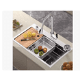 thumbnail image 1 of Fregadero Preimum De Cocina De Acero Inoxidable 304 Con Accesorios 68x45, 1 of 4