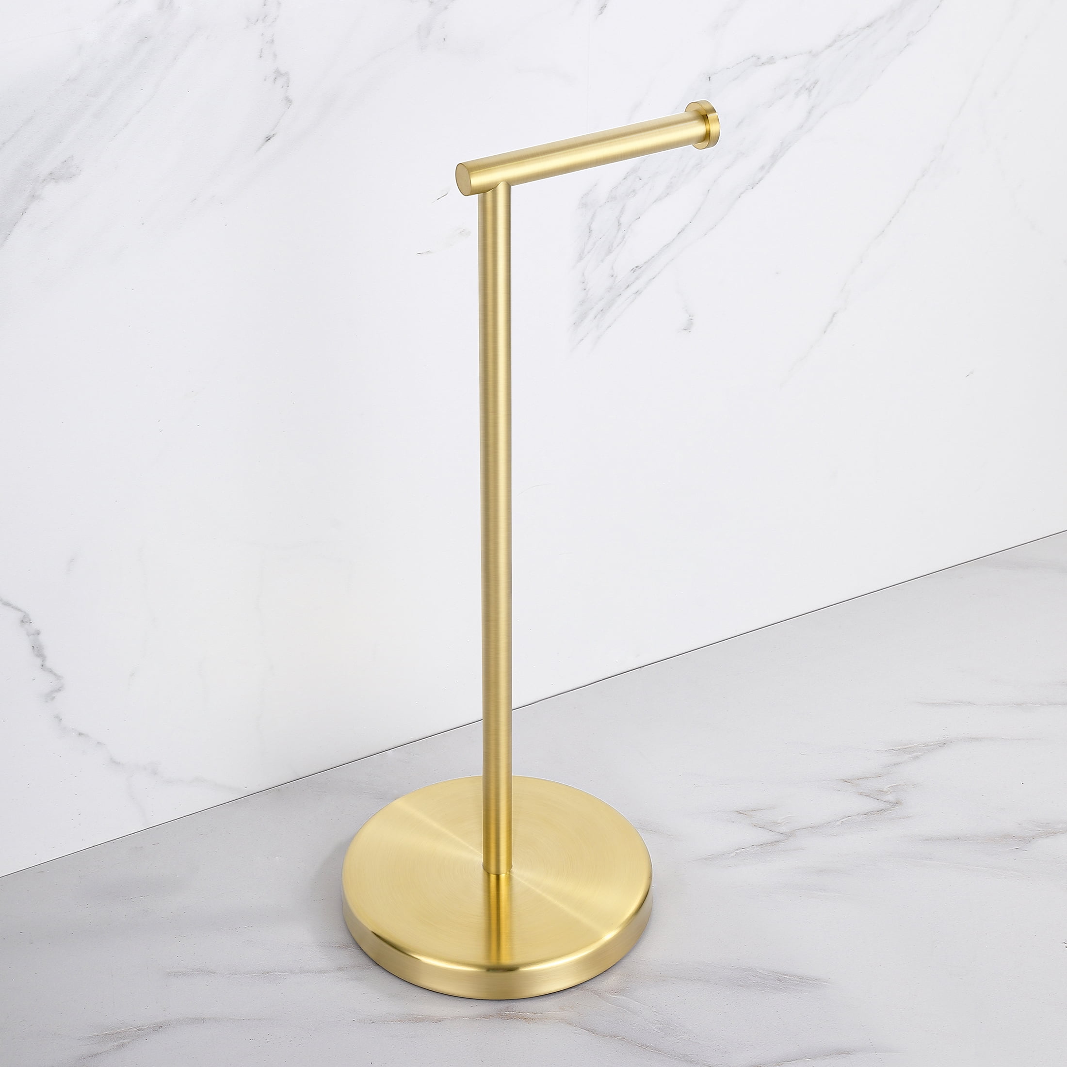 Kes Free Standing Bathroom Toilet Paper Holder Stand with Reserve Toilet Paper Storage SUS304 Stainless Steel Rustproof Brushed Brass, Bph286s1b-bz