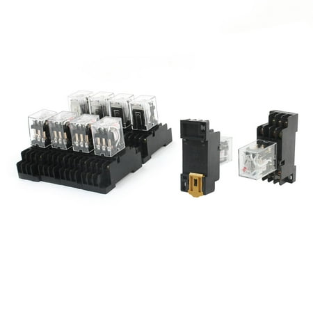 Unique Bargains HH53PL AC380V Coil 3PDT 11Pin 35mm DIN Rail Mounting Power Relay 10Pcs