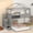 Grey, variant on Bellemave Twin Over Full Bunk Bed with Stairs,  House Bunk Beds with Roof, Wood Bunk Beds with Storage and Chalkboard , White