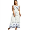 thumbnail image 1 of Women's Floral Print Cold Shoulder Maxi Dress, 1 of 1