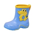 thumbnail image 3 of Siilsaa Rain Boots for Boys Kids Rain shoes Easy On Rubber Rain Boots (Little Kid/Big Kid) Light Blue,3, 3 of 5