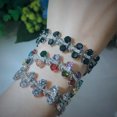 thumbnail image 3 of Boho Multicolored Cubic Zircon Round Leaf Tennis Bracelet Silver Plated Jewelry, 3 of 8