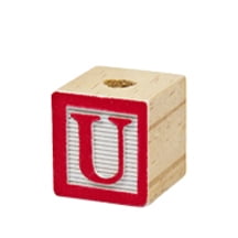 Wood Alphabet Blocks - 2 Pcs of 1-1/8
