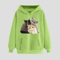 thumbnail image 2 of VEKDONE Hoodies for Women Cute Cat Graphic Pullover Sweatshirt Fall Long Sleeve Thin Fleece Hooded Sweatshirts Casual Loose Fit Lightweight Sweatshirts with Pockets, 2 of 6