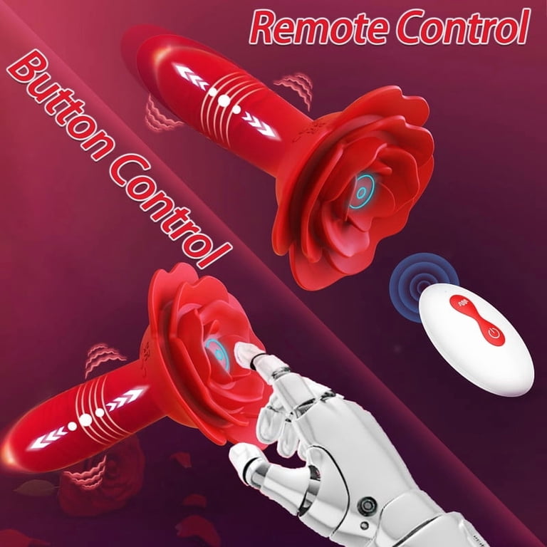 LETHIME Remote Control Thrusting Rose Vibrator APP Wearable Female Sex Toys  Bluetooth G Spot Stimulator with 9 Telescopic & 9 Vibrating Modes  Waterproof Adult Toy for Women Men Couples