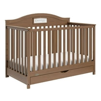 Graco Story 5-in-1 Convertible Baby Crib with Drawer and Reversible Headboard, Hazelnut
