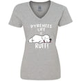 thumbnail image 3 of Inktastic Pyrenees Life is Ruff Great Pyrenees Women's V-Neck T-Shirt, 3 of 5
