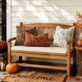 thumbnail image 5 of Fall Pumpkin Plush Pillow Covers 12x20, Faux Fur Decorative Cushion Cases for Couch, Halloween Decor for Living Room Bedroom, 2 Set, Cream White Brown Stem, 5 of 7