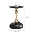 thumbnail image 3 of Lisonu Modern Black Round Side Table for Small Spaces with Carbon Steel Construction, 15x15x21 inches, 3 of 9