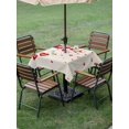 thumbnail image 3 of Outdoor Tablecloth with Umbrella Hole and Zipper, Red Valentines Square Table Cloth 54x54 Inch Waterproof Tablecloth, Red Love Heart Tree Rustic Picnic Table Cover for Patio Camping, 3 of 7