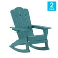 thumbnail image 2 of Flash Furniture Newport Adirondack Rocking Chair with Cup Holder Blue 2/Pack (2LEHMP104431BL), 2 of 9