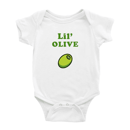 

Cute Infant Romper Lil Olive Food Funny Boy & Gril Jumpsuit (White 18-24 Months)