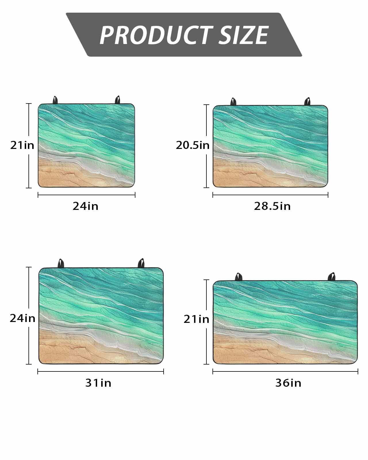 Stove Top Covers for Electric Stove, Teal Ombre Coastal Glass Stovetop Cover Protector, Summer Nautical Beach Ocean Seaside Induction Cooktop Protector Oven Mat for Kitchen Countertop 31"x24"