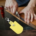 thumbnail image 3 of Uxcell Leather Key Fob, 2 Pcs Leather Key Fobs with Key Rings DIY Keychain Holder for Car Keys, Yellow, 3 of 5