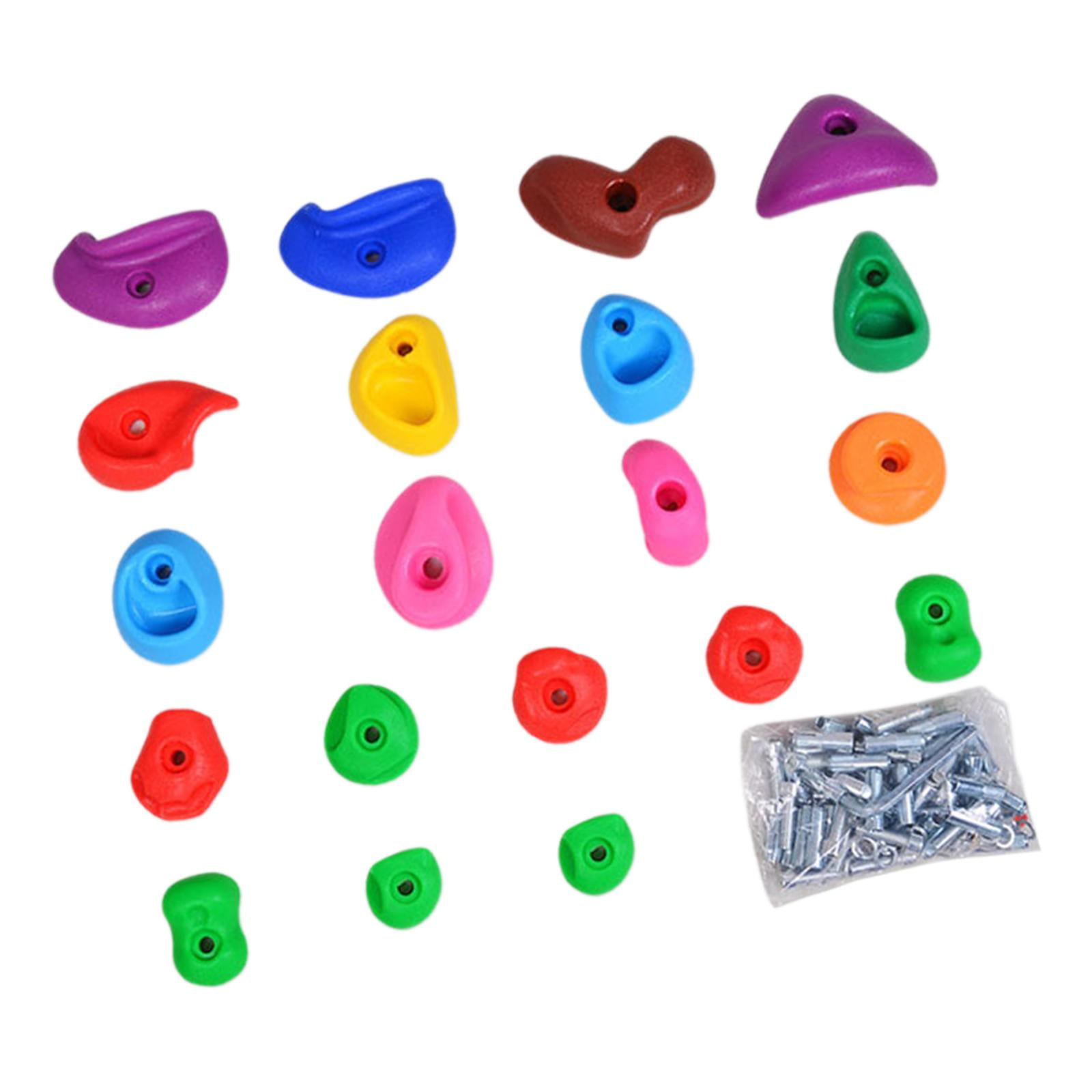 Wswqop Rock Climbing Holds, Children's Toys Wall Climbing Bricks, Multi Size, Rock Wall 20 piece set