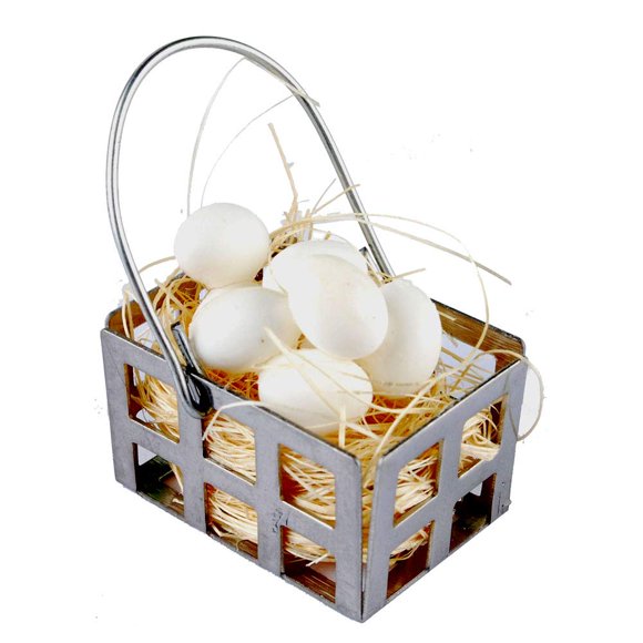 NWFashion Panier à Ufs Miniature Amusant pour Enfants Jouets Accessoire de Maison de Poupée