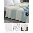 thumbnail image 6 of Blue Truck Yellow Sunflower King Size Flat Sheet, Wrinkleproof & Fadeproof Cooling Flat Bed Sheet Only, Teal Plaid Vintage Summer Breathable Soft Bedding Top Sheets 105 x 98 Inches, 6 of 8