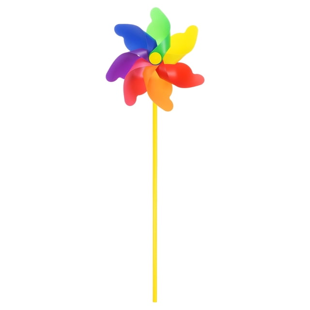 Uxcell 1-Pack Molinos de Viento Arcoíris, 19.7 Pulgadas Juguete de Molinos de Viento de Plástico para Exteriores