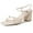 Nude Vegan Suede, variant on J. Adams Camila Sandals for Women, Square Open Toe Strappy Mid Block Heels, Elegant & Comfortable