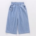 thumbnail image 7 of Weebloom Baggy Jeans For Toddler Boys Denim Pants Denim Capri Pants Summer Casual Loose Fit Straight Leg Trousers For Kids Light Blue 3-4 Years, 7 of 7