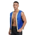 thumbnail image 2 of Sxiwei Mens Toad Costume Open Front Waistcoat Vest Arabian Prince Costume Halloween Fancy Dress Royal Blue XXL, 2 of 7
