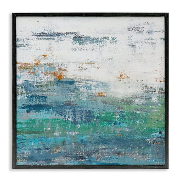 Stupell Industries Distressed Paint Gradient Abstract Painting Black Framed Art Print Wall Art, 12 x 12