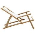 thumbnail image 3 of vidaXL Deck Chair Bamboo and Canvas Cream White, 3 of 5