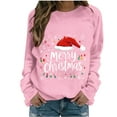 thumbnail image 2 of Meichang Merry Christmas Sweatshirts for Women Funny Christmas Graphic Sweatshirt Fleece Long Sleeve Crewneck Pullover Tops Holiday Gifts Oversized Sweatshirt, 2 of 5