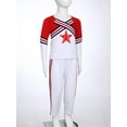 thumbnail image 4 of iiniim Kids Cheerleading Outfits Star Printed Tops with Shorts and Socks 3Pcs Cheer Leader Uniform Type B Red 120, 4 of 7