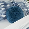thumbnail image 5 of Mina Victory Shag 14x14" Contemporary Fabric Lush Yarn Throw Pillow in Teal Blue, 5 of 6