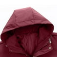 thumbnail image 3 of Maoxin Mens Jacket Men's Casual Loose Fitting Workwear Long Sleeved Hooded Jacket Long Sleeve Hooded Casual Outwear Jackets Jackets for Men , Wine , 3XL, 3 of 6