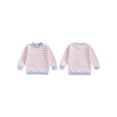 thumbnail image 2 of Gupgi Chandail en Molleton Unisexe pour Enfants Garçon Fille Pull Rayé à Manches Longues Col Rond, 2 of 9