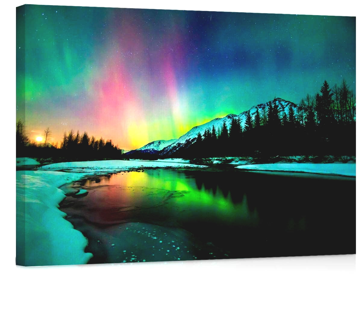 Amazing Nature lighting and Lake Picture Print On Framed Canvas Wall Art Decor 