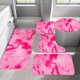 thumbnail image 4 of Set de alfombras de baño de cinco piezas | Tapetes de baño y fundas de asiento de váter de terciopelo moderno de terciopelo | Esterillas suaves y acolchadas con respaldo antideslizante de látex, 4 of 8
