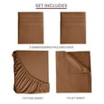 thumbnail image 4 of Lux Decor Collection Queen Bed Sheets Set Brushed Microfiber High GSM, 4 Piece Sheet Set Upto 16 Inches Deep Pocket Bedding Sheets & Pillowcases - Brown, 4 of 8