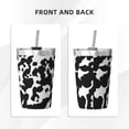 thumbnail image 3 of PAYOHTO Cow Skin Texture Print Dog Insulated Stainless Steel Tumbler 12 oz Thermos Come with Straw Kids Leak-Proof Travel Mug Cup, 3 of 7