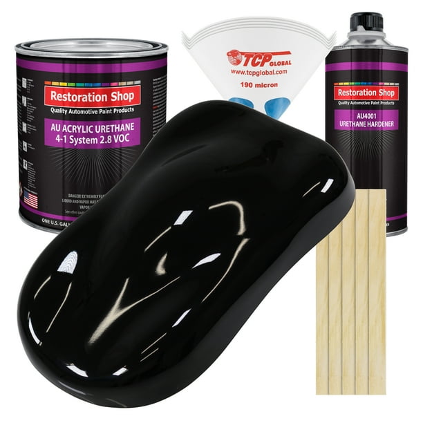 Restoration Shop Super Gloss Jet Black Acrylic Urethane Auto Paint Complete Gallon Paint Kit